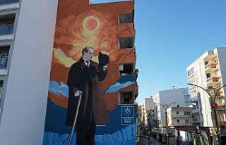 Germencik’e Atatürk’ün dev resmi çizildi