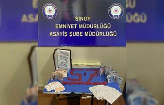 Gerze’de kıraathanede kumar baskını