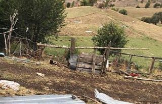 Giresun’un Alucra ilçesinde etkili olan fırtına...