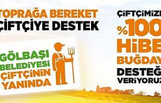 Gölbaşı Belediyesi’nden çiftçiye buğday tohumu...