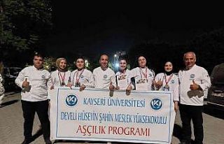 KAYÜ Aşçılık Öğrencileri 3 Kategoride Altın...