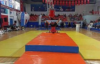 Minik güreşçiler göz doldurdu