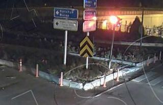 Motosikletin devrilme anı KGYS kamerasında