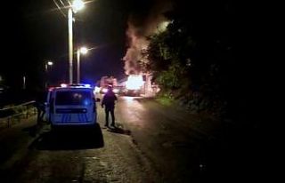 Park halindeki kamyonet alevlere teslim oldu