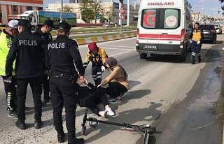 Scooterdan düşen öğrenci yaralandı