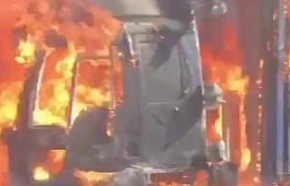 TEM’de seyir halinde olan tır bir anda alev topuna...