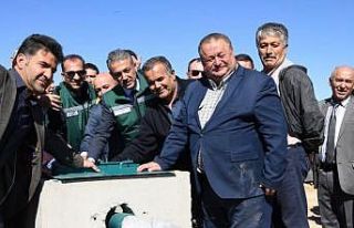 Vali Akkoyun Taşkale Göleti vana açılışına...