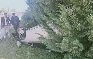 Yoldan çıkan otomobil takla attı: 1 yaralı