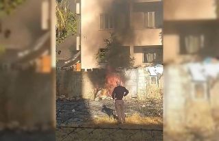 Bahçede çıkan yangın korkuttu