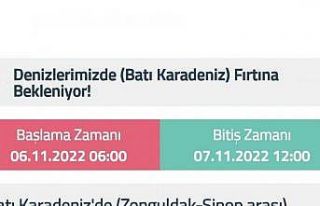 Batı Karadeniz’de fırtına bekleniyor
