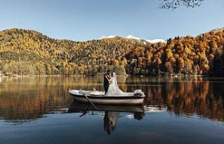 Borçka-Karagöl sonbaharda düğün çekimlerinin...