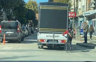 Bursa’da tehlikeli yolculuk