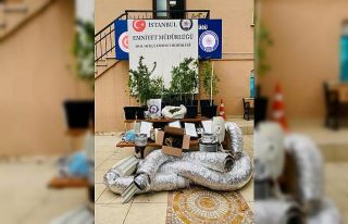 Büyükada’da uyuşturucu imalatı yapılan evde...