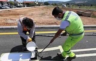 Büyükşehir’den 8 Bin Km yol çizgi çalışması