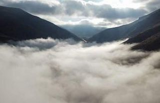 Darende’de sis, kartpostallık görüntüler oluşturdu