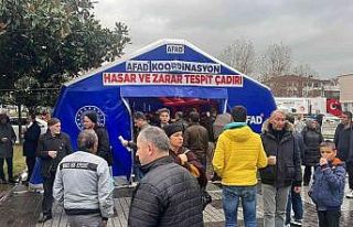 Düzce’de vatandaşların hasar başvuruları alınmaya...