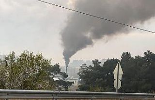 Fabrika bacasından yükselen dumanlar tepki çekti