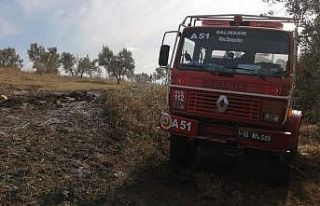 Gönen Havutça kırsal mahallesinde yangın çıktı