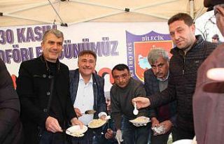 Günlerini kutlayıp 2 bin kişiye pilav dağıttılar