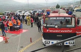 Hastanede gerçeğini aratmayan tatbikat