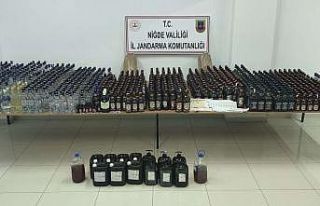 Jandarma operasyonunda 620 litre sahte alkol ele geçirildi