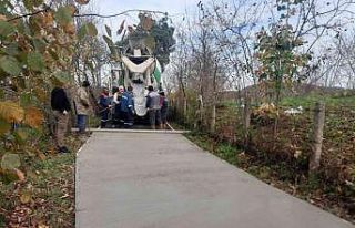 Kandilli Belediyesi bin 500 metreküp beton yol çalışması...