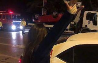 Kaza yapan kadın sürücü basın mensuplarına saldırdı