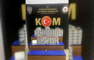Keşan’da 22 bin 600 adet doldurulmuş makaron ele...