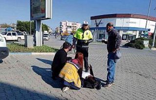 Kontrolden çıkan motosiklet devrildi, sürücü...