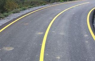 Köy yollarında çizgi çalışması başladı