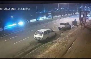 Otomobilin yayaya çarptığı kaza güvenlik kamerasında