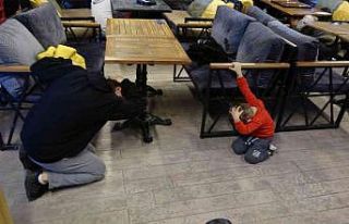 Sinop’ta deprem tatbikatı kafede görüntülendi