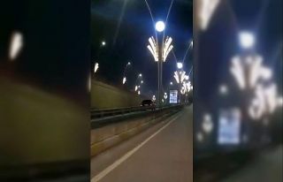 Ters şeritte ilerleyen otomobil tehlike saçtı