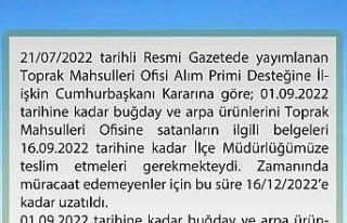 TMO Prim Desteği başvuruları uzatıldı