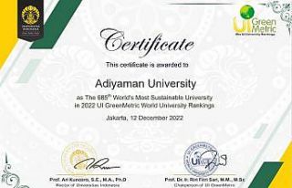 ADYÜ, GreenMetrics Dünya Üniversiteleri arasında...