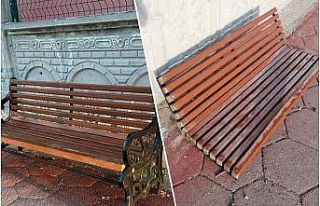 Ağrı’da bankların demirlerini söküp kullanılamaz...