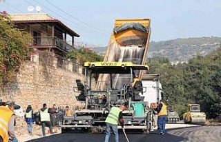 Bodrum yollarında asfalt çalışması