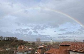 Çan’da gökkuşağı görenleri hayran bıraktı