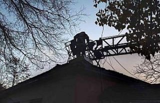 Evin çatısında çıkan yangın söndürüldü