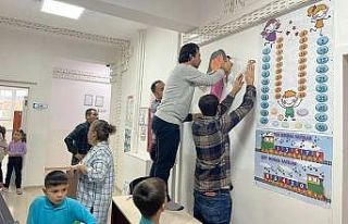 Hisarcık Atatürk İlkokulu koridorları matematikle...