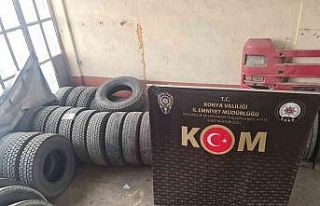 Konya’da kaçak lastik operasyonu