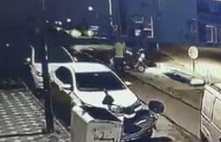 Motosikletin karıştığı kaza güvenlik kamerasında