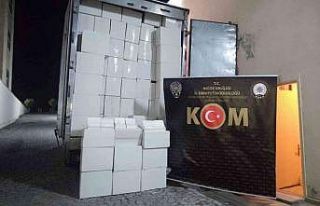 Niğde’de 5 milyon 500 bin makaron ele geçirildi