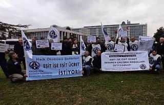 Özel halk otobüsü şoförlerinden İBB önünde...