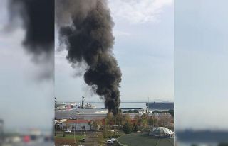 Samsun limanında patlama ve yangın