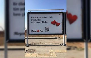 Sevdiği kadına olan aşkını reklam panolarına...