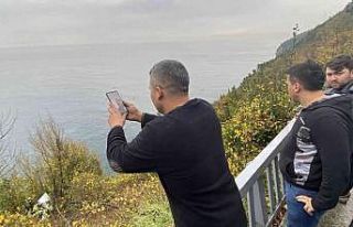 Uçuruma uçan otomobili ağaç dalları kurtardı