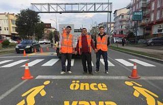 Ünye’de yollarda yaya güvenliği arttırıldı