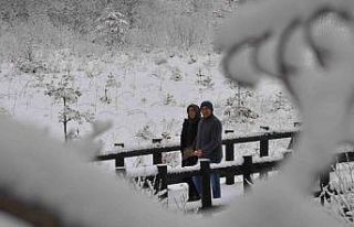 Abant’ta kar kalınlığı 15 santimetreyi buldu