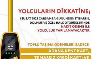 Adana’da toplu taşımada nakit dönemi sona eriyor